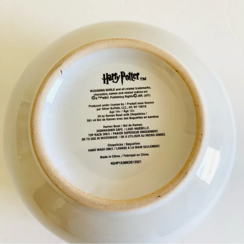 Harry Potter Hogwarts 20 oz Ceramic Ramen Bowl Dark Academia Fantasy Magical